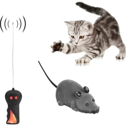 Electronic Remote Control Mouse Pet Cat Toy Plush Rat Toy for Cat Dog Kid Novelty Gift Wireless Remote Control Funny Toys
