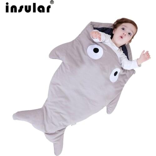 Insular Cute Carton Shark Baby Sleeping Bag Winter Baby Sleep Sack Warm Baby Blanket Warm Swaddle Children Sleeping Bag