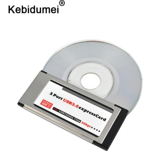 Kebidumei PCI Express Card to 2 Port USB 3.0 expressCard Adapter 34mm Express Card Converter for laptop computer