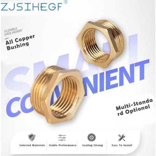 1/8" 1/4" 3/8" 1/2" 3/4" 1" Brass Adapter Fitting Bush Bushing Male to Female Connector Fuel Water Gas Oil BSP Reducing Hexagon