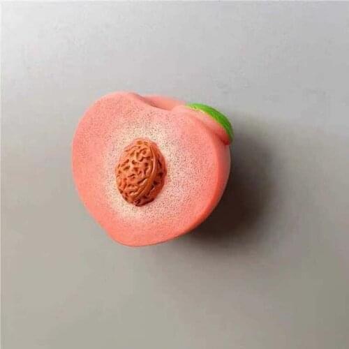 Refrigerator Fridge Magnet Stick Home Decor Peach Simulated Fruit Creativity Originality Cartoon Lovely Figurative Stereoscopic