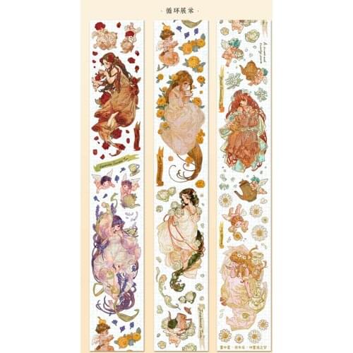 1 Loop Cute Washi Midsummer Hairball Flower Fairy Pet Tape 95cm Stationery Kawaii Stickers