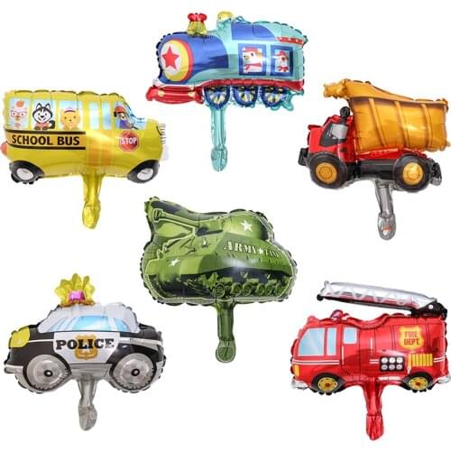 Mini car aluminum foil balloon fire truck ambulance Tank air balloon childrens toys decoration birthday party balloons
