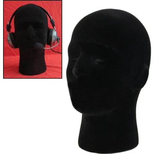Male Styrofoam Foam Mannequin Manikin Head Model Wigs Glasses Cap Display Stand Black