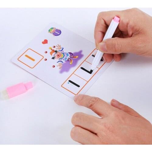 Learning Flashcards Preschool Education With Wipe - clean Pen for