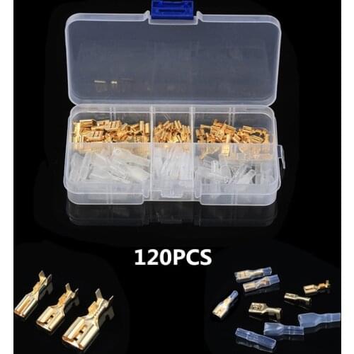 120pcs Crimp Terminals 2.8/4.8/6.3mm Insulated Seal Electrical Wire Connectors Crimping Terminal ConnectorKit