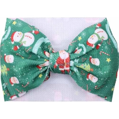 Wholesale Large 7" Hair Bows Tied Knot Headband Christmas Flower Print Elastic Headwrap Girl DIY Hair Accessories Boutique Top