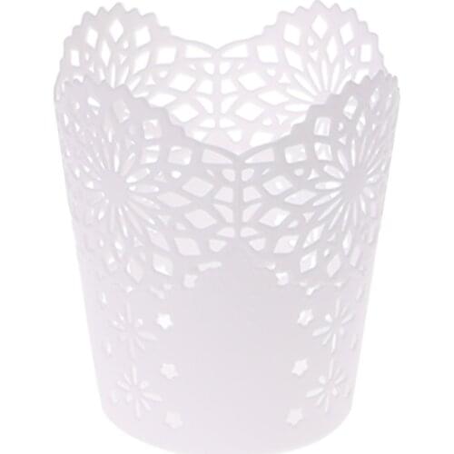 P82F Hollow Flower Brush Storage Pen Pencil Pot Holder Container Desk Organizer Gift