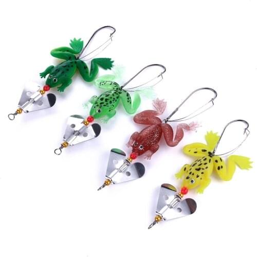 Frog fake bait soft fishing lure bait Bionic bait fish lure Frog soft fish sequins Freshwater cocked single hook bionic bait