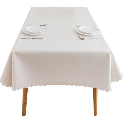 Simple Modern Pure Color Proof Water Oil Hot Wash Free Tablecloth For Dining Table Bedside Cupboard Material