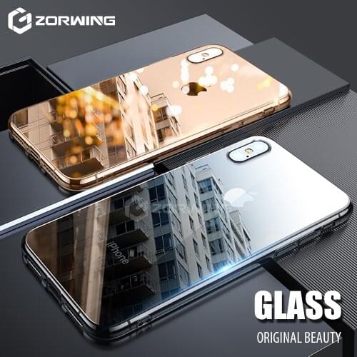 HD Transparent Glass Phone Case for iPhone X XS 11 Pro Max Full Clear 9H Tempered Glass Cases for iPhone 11 Pro XR XS Max Cover