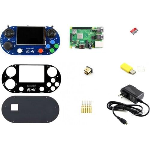 Raspberry Pi 3B+ Game hat 3.5inch HDMI LCD Gamepad Joystick console + Raspberry Pi 3B+ + Micro SD Card+Power Adapter etc