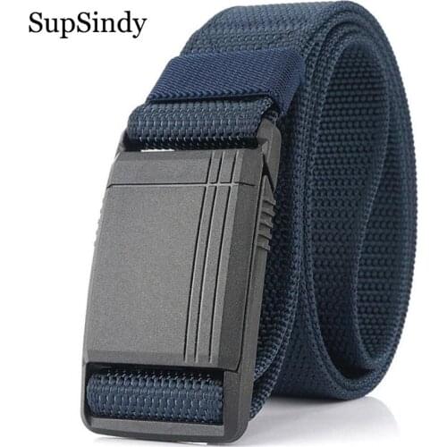 SupSindy Military Army Combat Mens Tactical belts slide Plastic Magnetic buckle Canvas belt nylon Training Waistband male strap