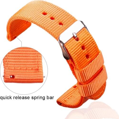 HENGRC 9 Colors Nato Watchband Nylon Canvas Strap 18 20 22 24mm Women Men Replacement Band Watch Accessories Bracelet