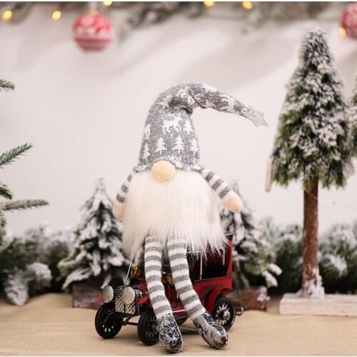 Christmas Long-legged Faceless Gnome Old Man Doll With Light-up Rudolph Dwarf Ornaments Doll Pendant Gifts
