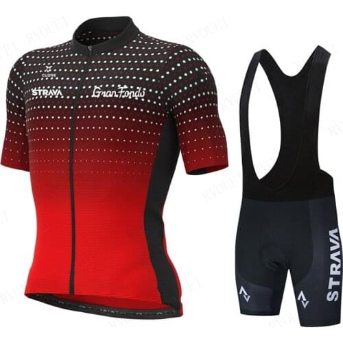 STRAVA Team Bike Uniform Summer Cycling Jersey Set Road Bicycle Jerseys NTB Bicycle Wear Breathable Cycling Clothing Ciclismo