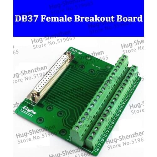 High quality 5pcs DB37 D-Sub Mount Interface Module , DB37 female terminal connector Breakout Board