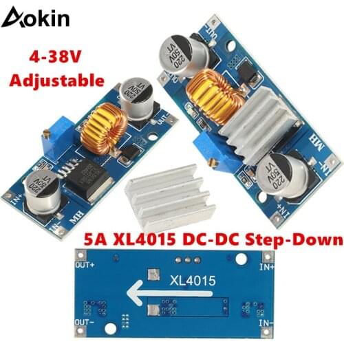 XL4015 DC-DC BUCK Step Down Adjustable Power Supply LED Lithium Charger Module Board 5A Max DC 5V-30V To 0.8V-24V 300KHz DIY KIT