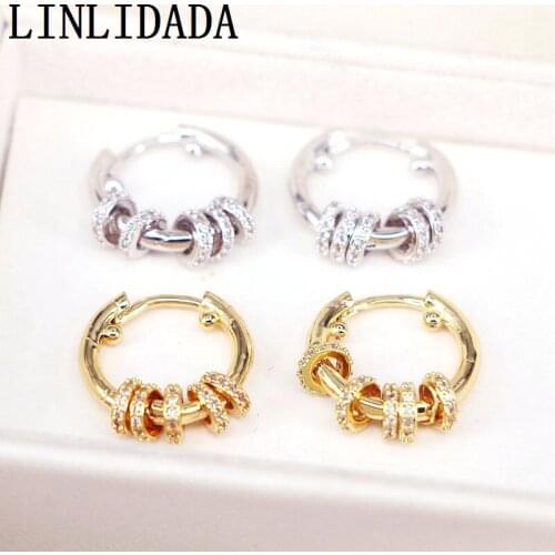 5Pair 18mm Trendy Jewelry Round Floating Hoop Earrings for Women Charm Earrings