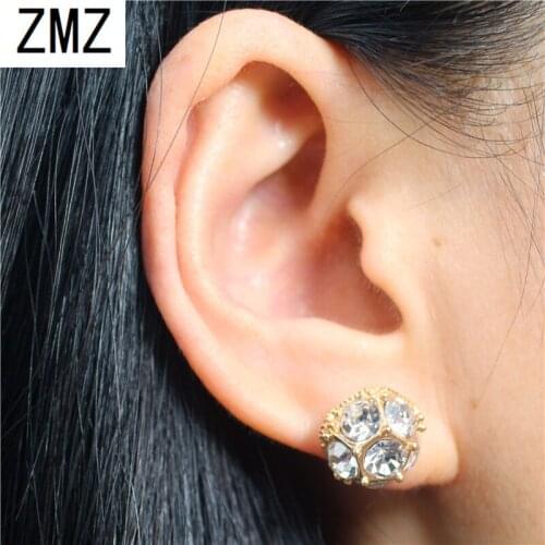 ZMZ 2019 10pcs cute resin earring gold/silver plated unique with pearl & shinny stones fashion jewelry for women