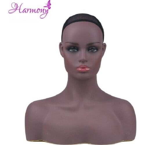 1 Piece African American Black Female Training Mannequin Head Bust For Hat Diomand Wig Display