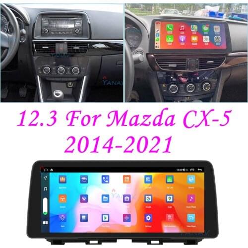 12.3 Car Radio For Mazda CX-5 2014-2021 Android10 Multimedia Auto Stereo CarPlay Video Audio Wifi GPS Navigation Heat Unit 128GB