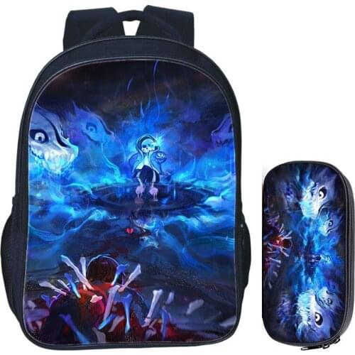 16 inch Cartoon Anime Undertale Backpack Set for Boys Girls Cool Kids Undertale School Bagpack Children School Bookbag Mochila