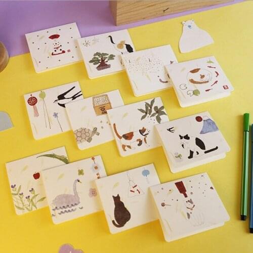 5pcs and beautiful creative new year greeting card DIY small fresh and creative animal general greeting card greeting card