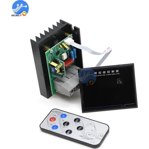 AC220V 10KW Smart Digital Display SCR Voltage Regulator Touch/ Button Isolated Power Supply Buzzer Infrared Remote Control