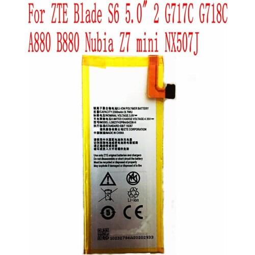 High Quality 2400mAh LI3824T43P6hA54236-H Battery For ZTE Blade S6 5.0" 2 G717C G718C A880 B880 Nubia Z7 mini NX507J Cell Phone