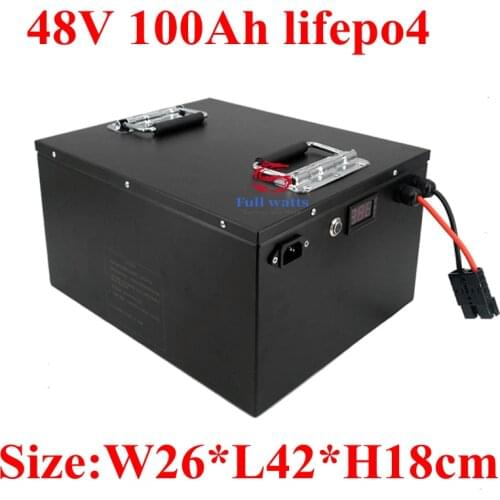 48v 100ah Lifepo4 battery with BMS for 7000W agricultural machine tricycle motorcycle boat car scooter ebike +10A charger