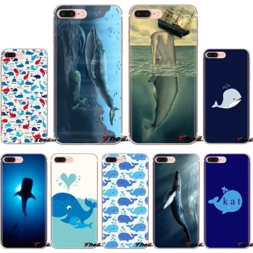 For Huawei Mate 7 8 9 10 20 30 40 Lite Pro P Smart 2018 2019 Plus G7 G8 Mobile Phone Case Animal Cute Blue Whales Collage