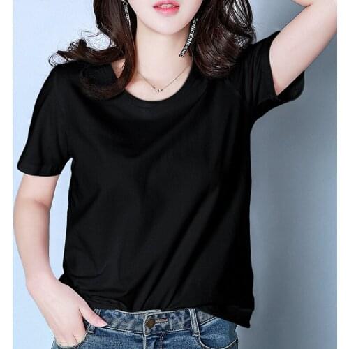 Black Tops T Shirt Women Short Sleeve Tshirt Women Black T Shirt