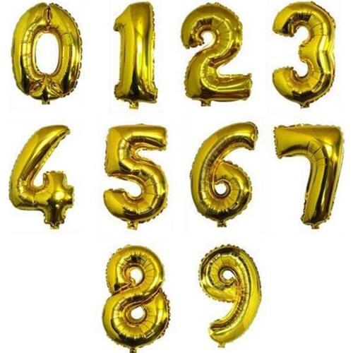 Cheap 40cm Gold/Sliver balloons Digital 0-9 Number Balloons Wedding Birthday Party Decorative Inflatable balao defesta casamento