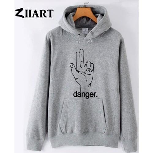 Danger hand gesture gun Stranger Things couple clothes boys man male autumn winter fleece hoodies