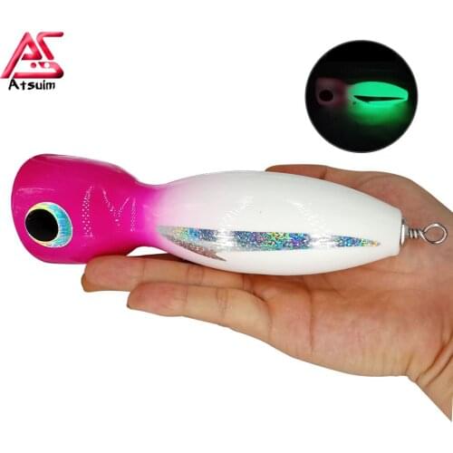 AS 125g145g Wood Lure Trolling Bait Popper Tuna Boat Fishing BKK Treble Hooks Saltwater Topwater Carp Artificial SwimBait Leurre