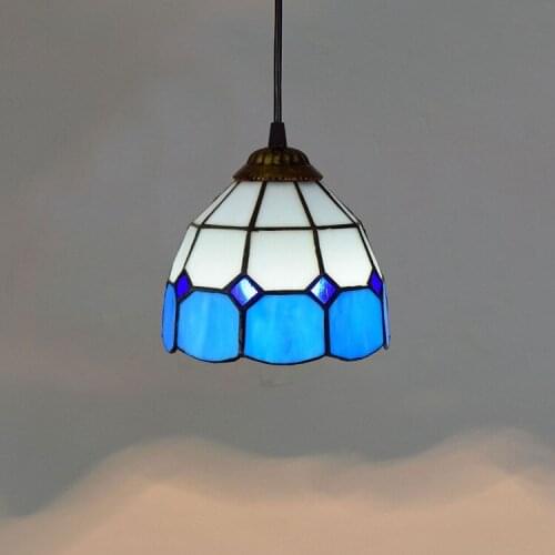 15cm Creative Tiffany Colored Glass Living Room Restaurant Bar Club Mediterranean Blue Small Droplight Colored Glaze