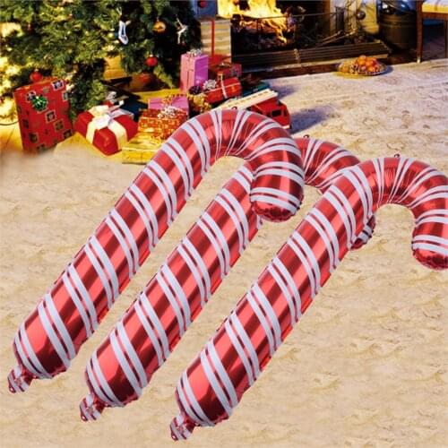 LETAOSK 6pcs Big Vibrant Christmas Xmas Candy Cane Cartoon Foil Balloon Decoration Home Party Birthday Wedding Decoration