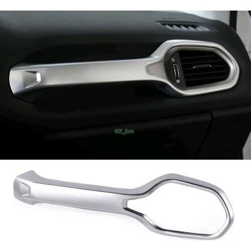 LHD CHROME CENTER CONSOLE AIR VENT COVER DASHBOARD DASH TRIM INNER BEZEL FRAME STYLING MOLDING FIT FOR 2015 2016 JEEP RENEGADE