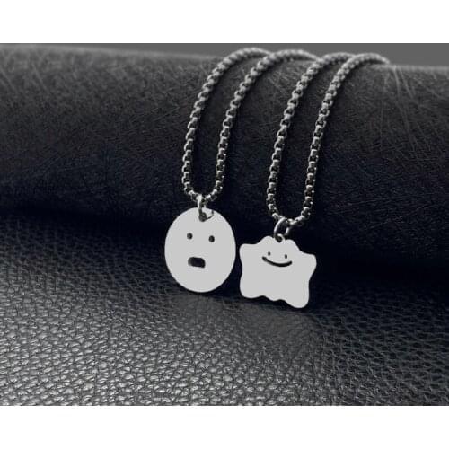 Fashion cute small fresh necklace cute simple round men and women all-match pendant