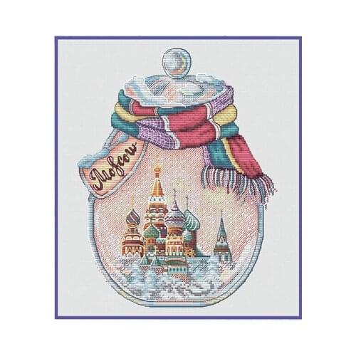 Wfj125 bottle scenery Moscow Cross Stitch Kit Package Greeting Needlework Counted Cross-Stitching Kits New Style