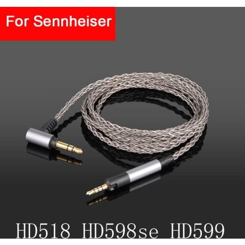 New For Sennheiser HD598 HD558 HD598se Single crystal copper silver-plated cable For MOMENTUM /Urbanite HD400s HD458 HD450BT