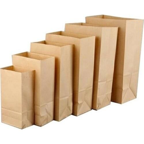 Kraft Paper Bags Brown Paper Food Gift Bags Sandwich Bread Dried Fruits Cookie Baking Candy Handmade Soap Packing Take Out Bags