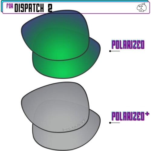 EZReplace Polarized Replacement Lenses for - Oakley Dispatch 2 Sunglasses - SilverP Plus-Green P