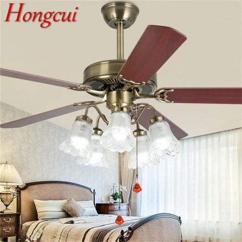 Hongcui Ceiling Fan Light Large 52 Inch Lamp With Remote Control Modern Simple LED For Home Living Room
