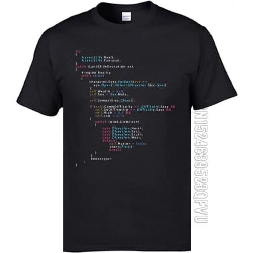 Colored Code Programming JS Men T Shirts Senior IT Engineer SCJP Programmer 100% Cotton Tee Shirts Keyboardman Workday