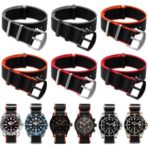 20mm 22mm No Fluffing Nylon Nato WatchBand Special For Omega watch Seamaster 007 Commander James Bond IWC Pilot Seiko Strap