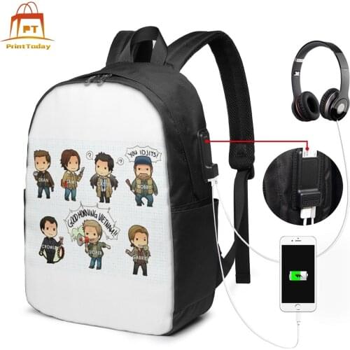 Supernatural Backpack Supernatural Backpacks Pattern Trend Bag Teenage University High quality Bags