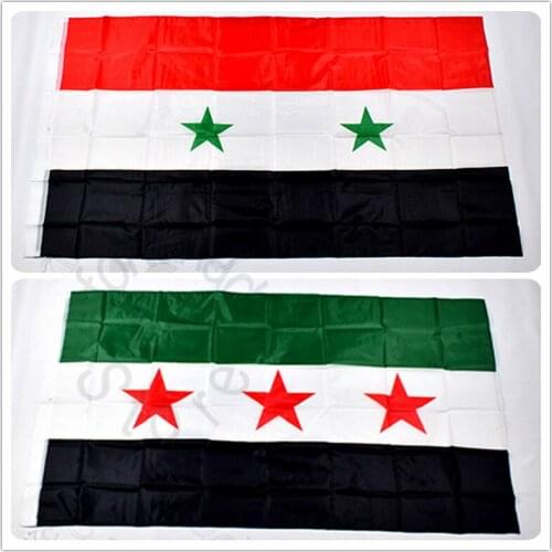 Syria 90*150cm 1piece Flag Banner National flag for Festival Home Decoration banner three star type