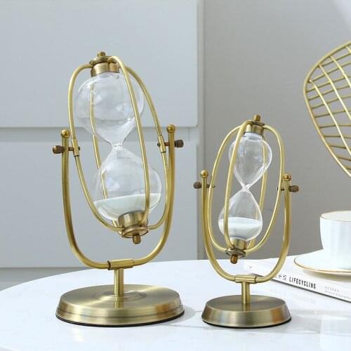 Nordic Home Creative Glass Sand Clock Timer Bookshelf Office Tv Cabinet Personality Soft Decoration Retro Decoration